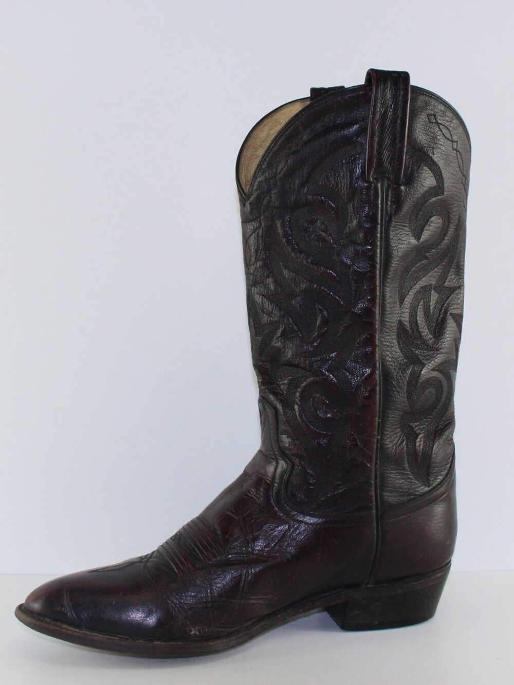 Vintage Dan Post Burgundy Leather Western Cowboy Boots (9.5 US - EW)